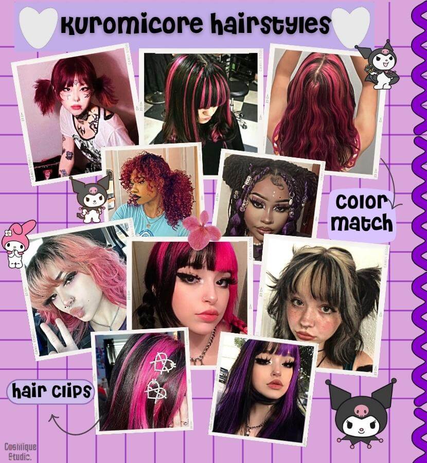 Kuromicore hairstyles and ideas including color matches, hair clips.
