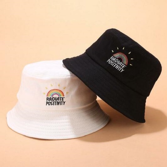 positivity rainbow unisex bucket hat