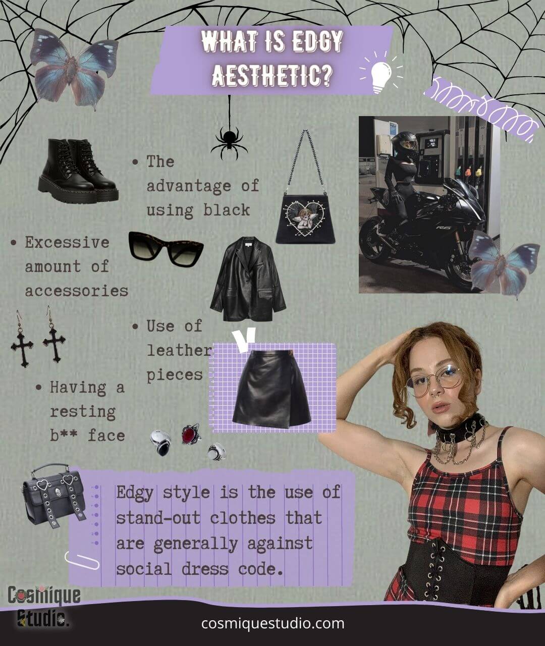What is edgy aesthetic flowchart information board with example
