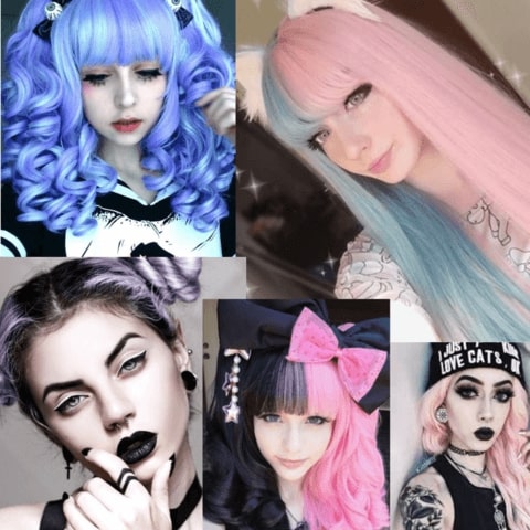 pastel goth hair colors