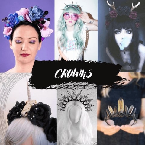 pastel goth hair accessories crowns