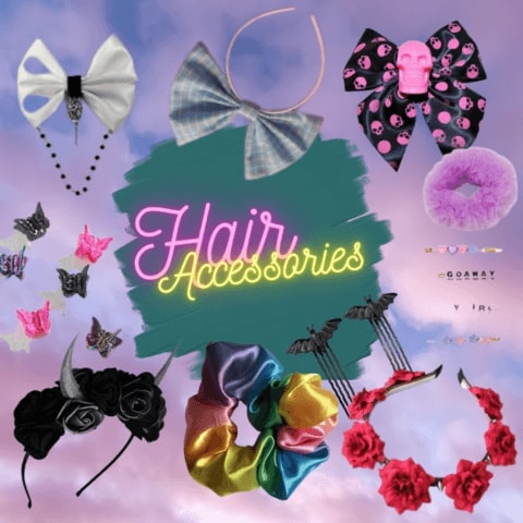 pastel goth hair accessories