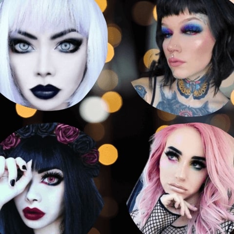 pastel goth girl skin makeup 