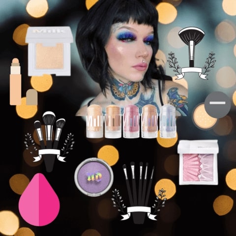 pastel goth girl makeup highlighter