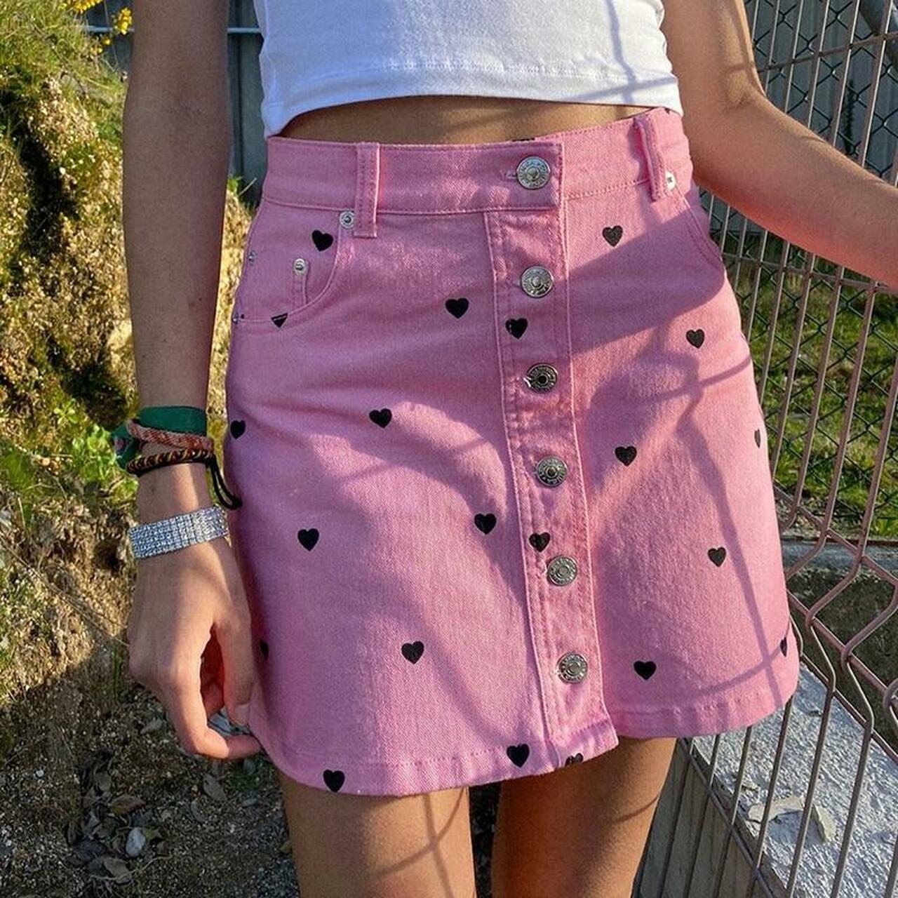 Y2K AESTHETIC HIGH WAIST FRONT BUTTON SKIRT